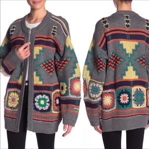 Free people Santa Rose crochet sweater cardigan